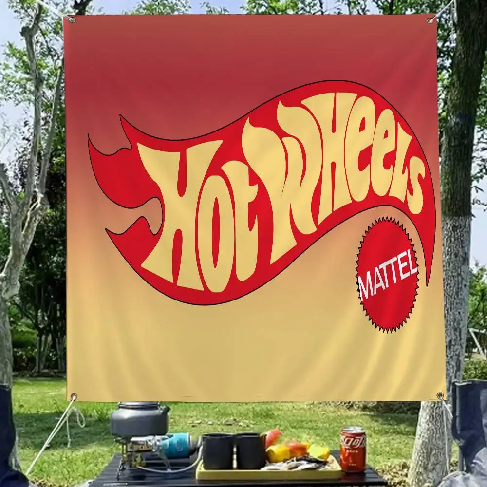 애니메이션 H-Hot W-Wheels 레트로 플래그 다중 선택 리빙 스튜디오 부스 인테리어 장식 배너