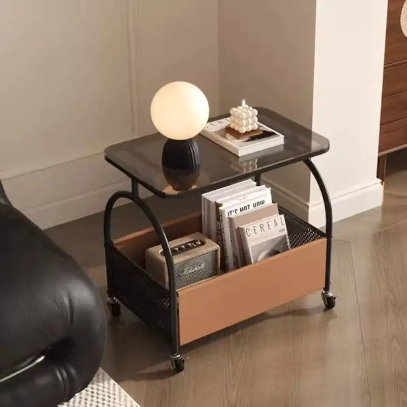 

Cute Multifunctional Coffee Table Bedroom Modern Mini Mesa Lateral Coffee Table Home Glass Storage Mesa De Centro Sala Furniture