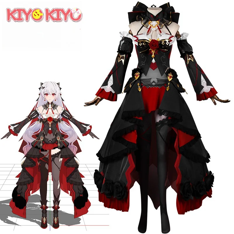 

KIYO-KIYO Theresa Honkai Impact Cosplay Costume Under the Moon Oath Theresa Apocalypse Dress Halloween Costumes Female