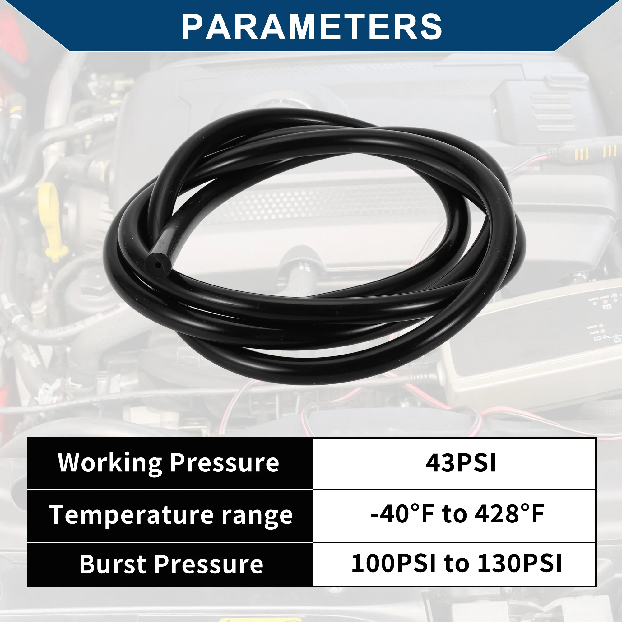 UXCELL-Mangueira Longa De Tubulação De Vácuo De Silicone, Linha De Vácuo Do Motor Do Carro, Alta Temperatura, Espessura de 2-20mm, ID de 3,5mm, 1,52 m, 1,7 m