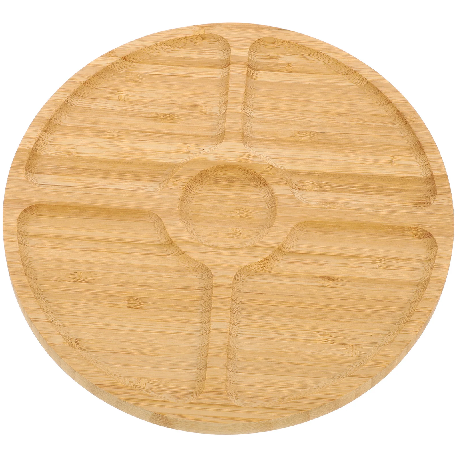

Bamboo Snack Tray Portable Multi-Grid Fruit Plate Reusable Serving Tray for Home Kitchen Decoration Bamboo Plate