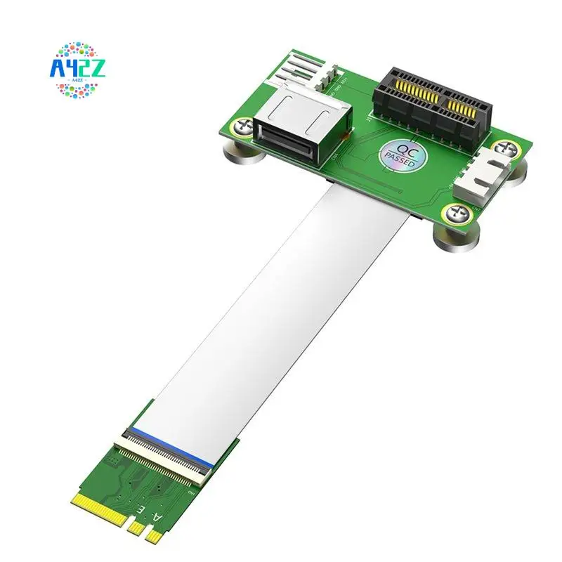 A42Z-NGFF M.2 Key A/E To PCI-E Express 1X +USB Riser Card With EMI Shielding Aluminum Foil FPC Cable