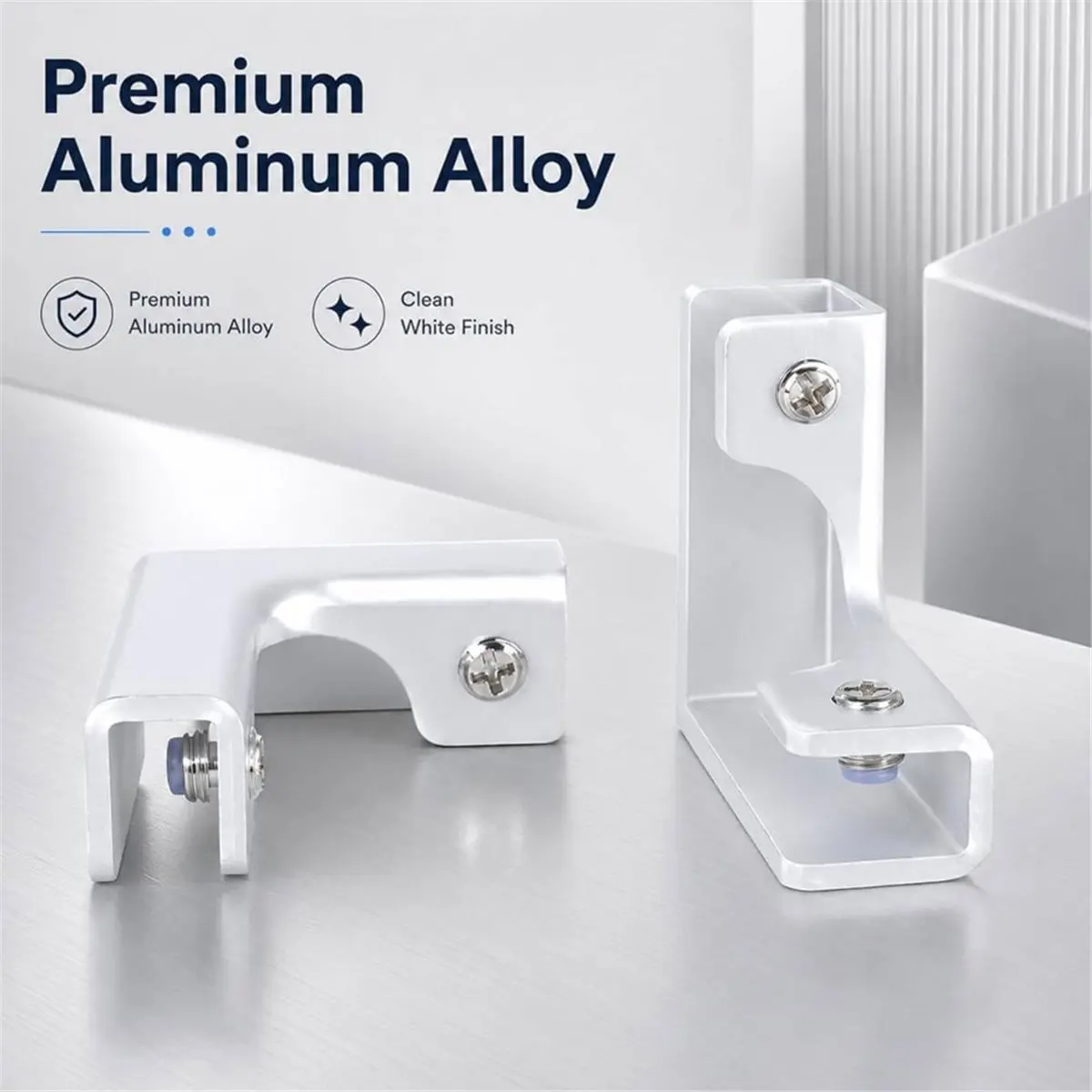 Aluminum Tile Clamp, Aluminum Alloy Tile & Glass Clamp Bracket, 8-10mm, L/T//90° for Showcases & Aquariums