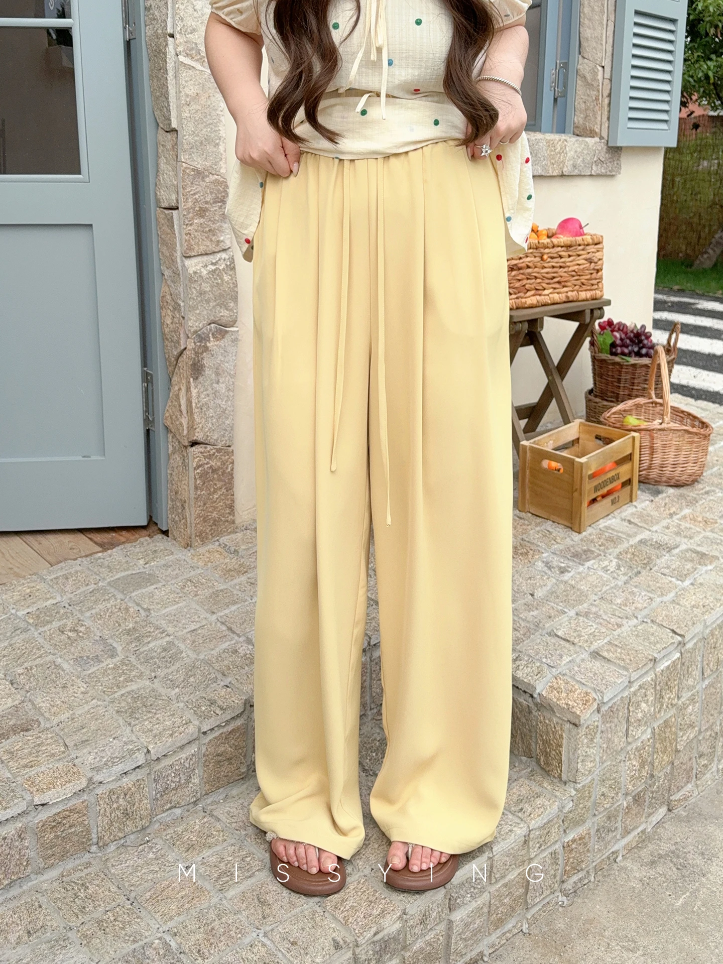 

High Waist Casual Pants Cool Feeling Loose Fit Summer New Style Lazy Yamamoto Pants for Women Polyester Blend Denim Skirt