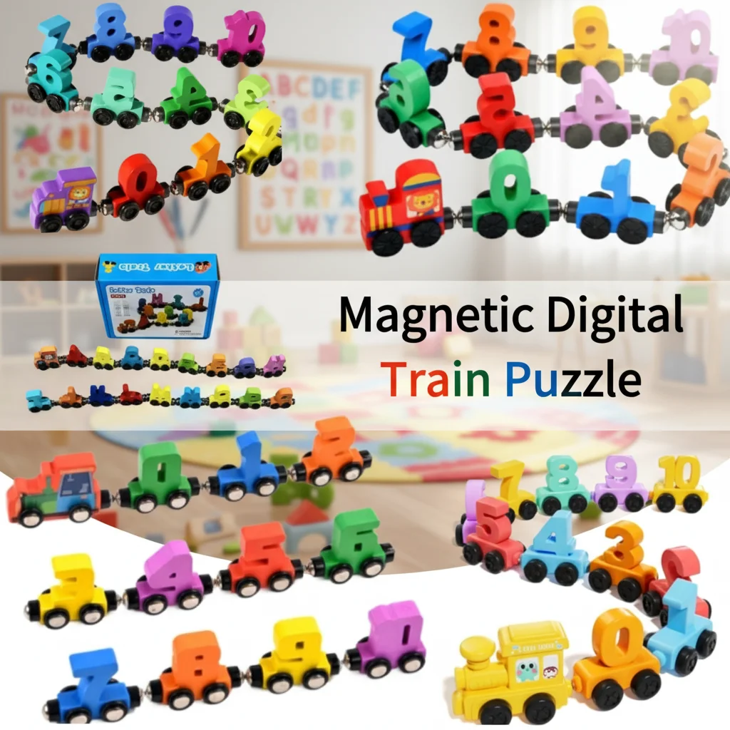 

Wooden Train Set For Toddler Number Trains Learning Wooden Train Toys Train Set For Toddler Magnetic Digital Train Puzzle