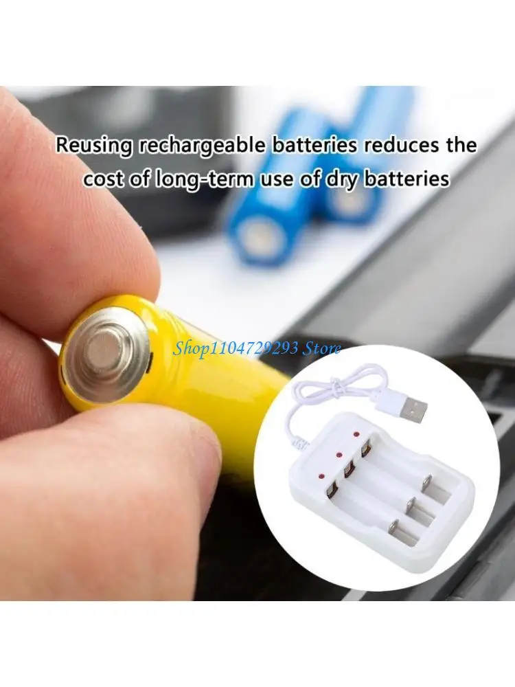 

Y2GD Universal 3-Slot Battery Dock Battery Charging Adapter Base for AA/3A Rechargeables Featuring USB Connection