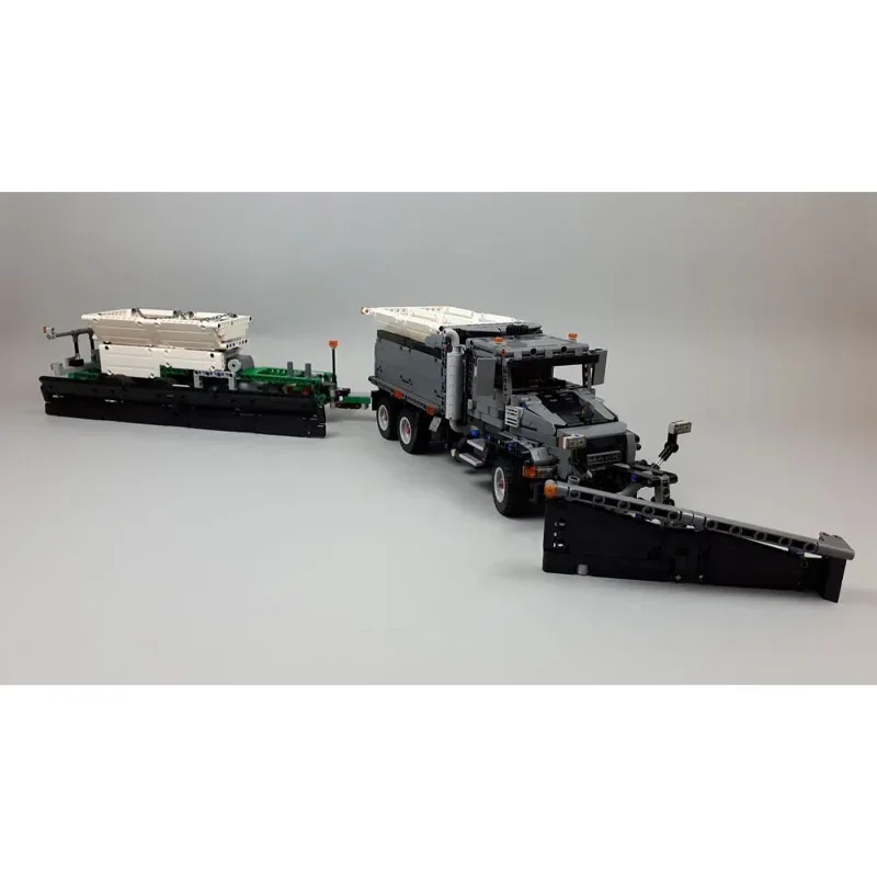 MOC-22014 Cargo Truck Granite Snow Plow Assembly Stitching Building Block Model 2079 Building Block Parts Kids Birthday Toy Gift