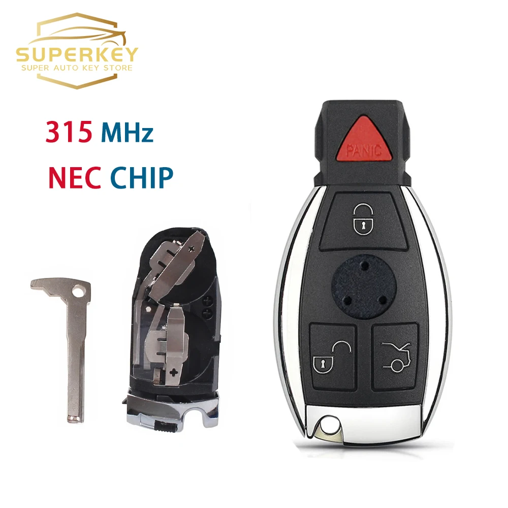 SUPERKEY 433MHz/315MHz NEC System 3 Buttons Remote key  For Mercedes Benz For A B C E S Class CL CLK CLS GL 2 Battery