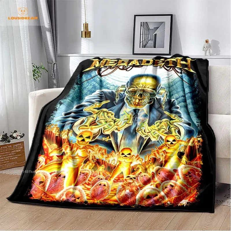 Megadeths Heavy Metal Rock Band Soft Plush Blanket,Flannel Blanket Throw Blanket for Living Room Bedroom Bed Sofa Picnic Cover