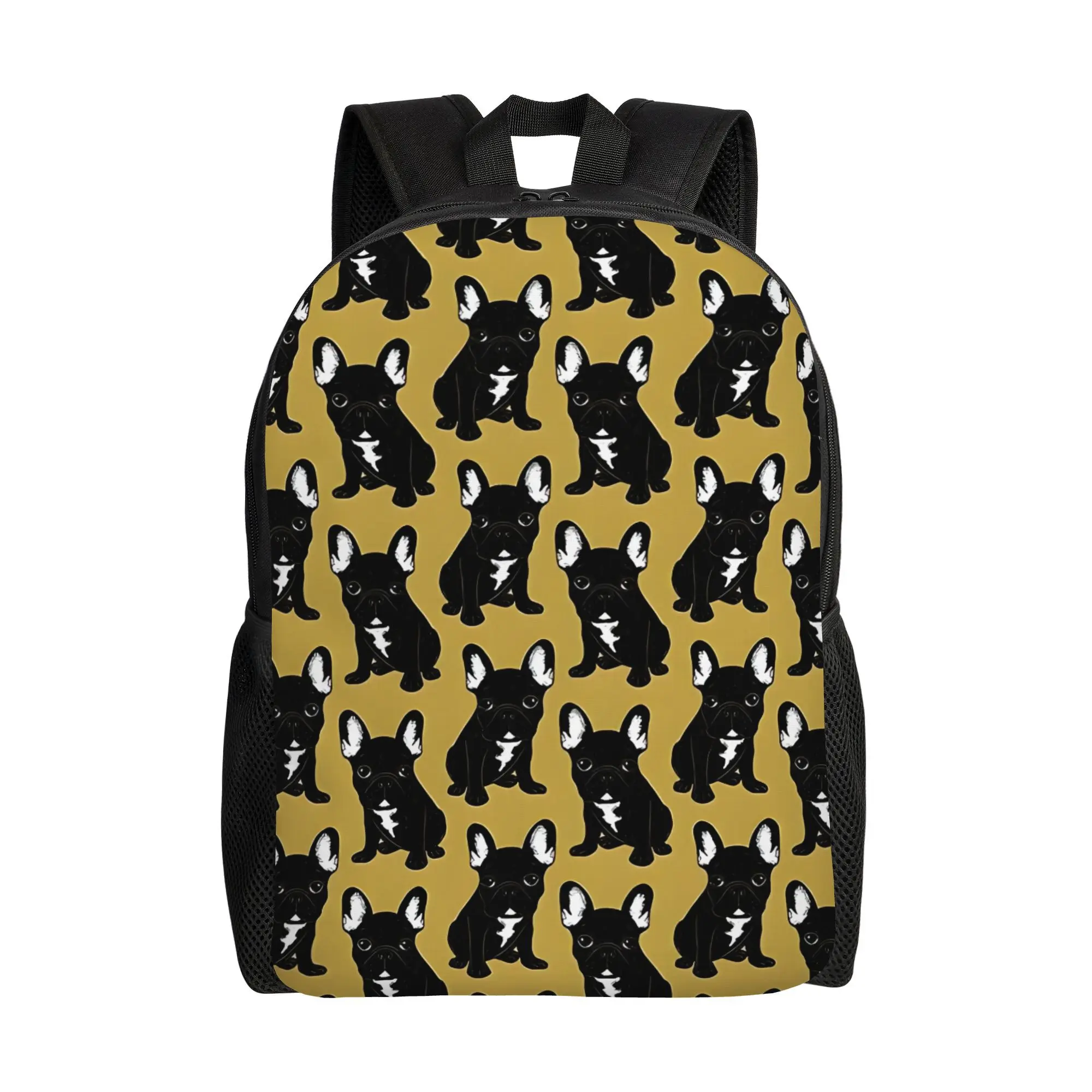 Fashionable Backpack Featuring a Brindle French Bulldog  Ideal for Commuting Travel And Casual Outings Suitable for All Genders