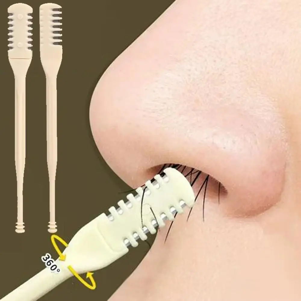5PCS/10PCS Double Sided Nose Hair Trimmer Portable Reusable Nostril Cleaning Trimmer 360 Degree Nose Hair Scraper Hair Removal