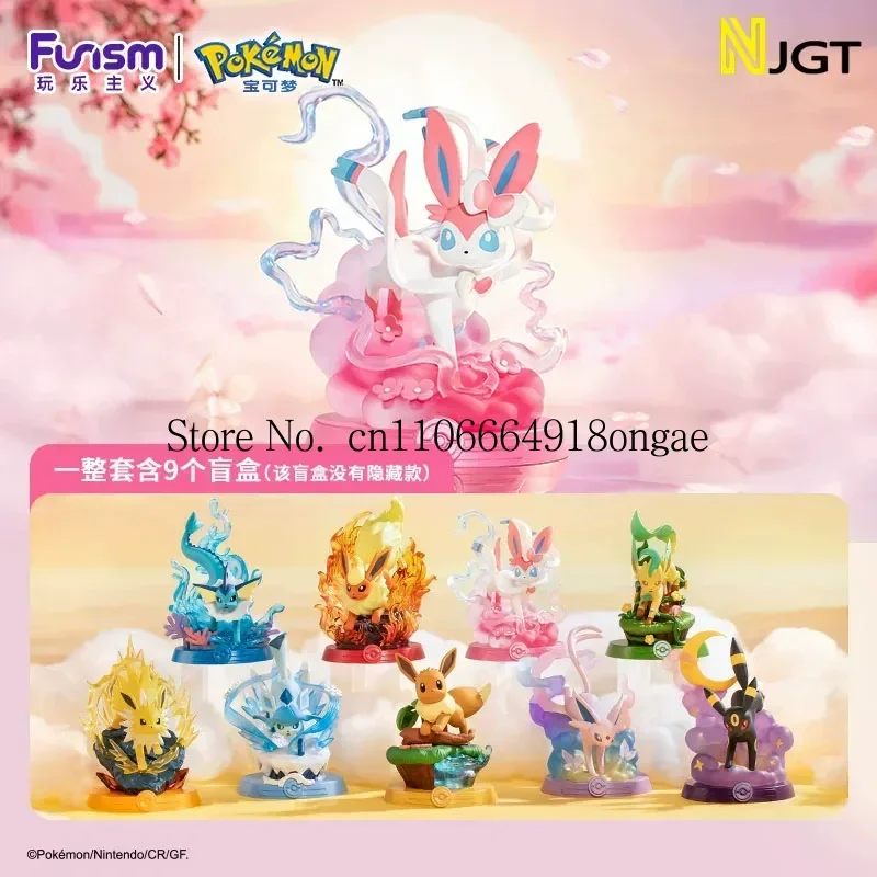 

2st Bandai Pokemon Anime Funism Original Adventure Eevee Family Blind Box Action Figure Jolteon Sylveon Collection Kids Toy Gift