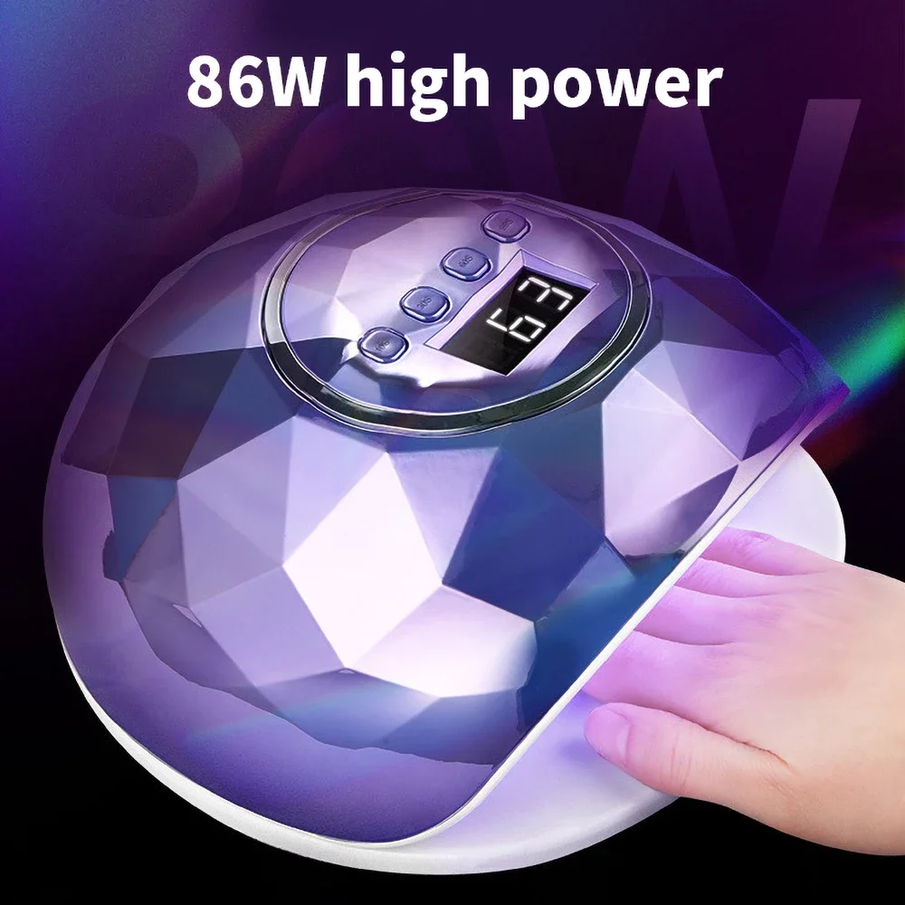 UV LED เครื่องเป่าเล็บโคมไฟ UV สําหรับเจลเล็บและเจลซาลอนยาทาเล็บบ่มแห้ง, ปกป้องดวงตา