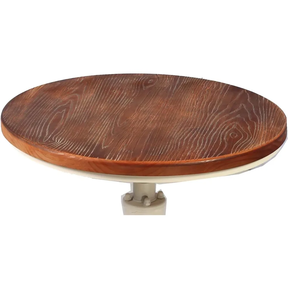 Tavolo da bar in stile industriale ad altezza regolabile, 38,58-48,43 pollici, finitura bianco antico, adatto per pub, cucina, sala da pranzo e C