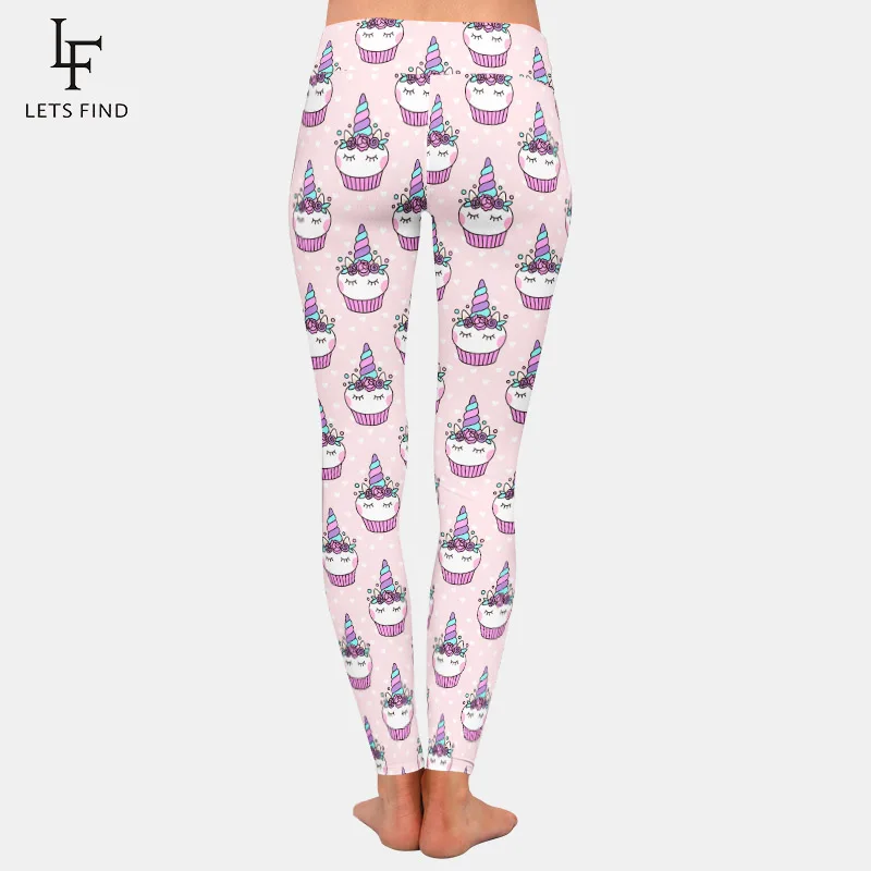 LETSFIND-mallas cálidas de cintura alta para mujer, Leggings con estampado Digital de pastel de unicornio, 3D, 2020