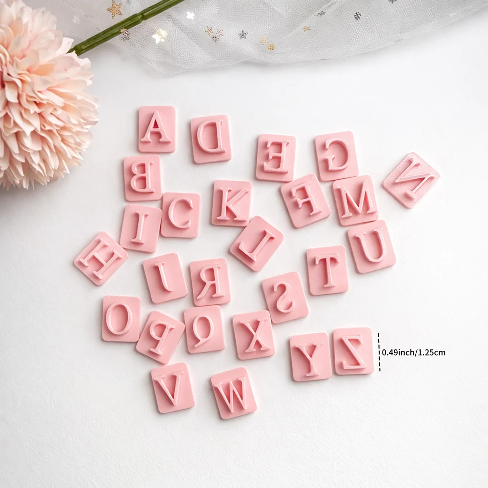26 Alphabet Set Soft Pottery Embossed Mold Stamps Polymer Clay Cutter DIY Earrings Necklaces Pendant Jewelry Cutting Die Molds - view 6