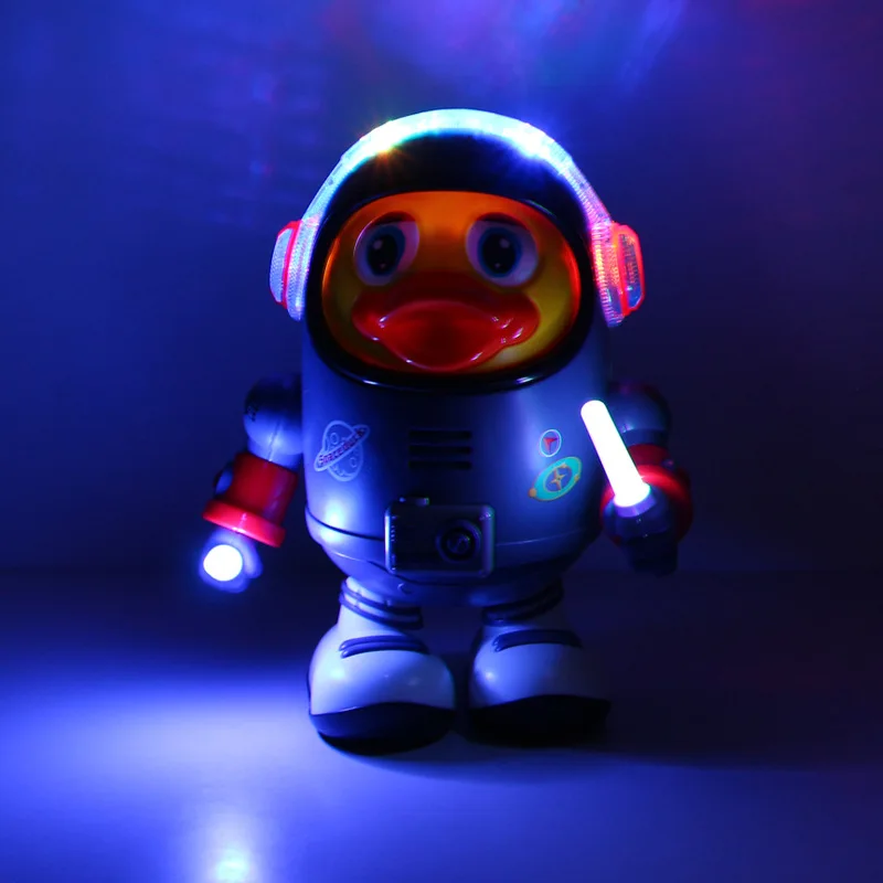 ของเล่นเป็ดน้อยน่ารักเต้นได้ ดนตรีหลากสีสัน ไฟกระพริบ เต้นอัตโนมัติ ของเล่นเท่และมีสไตล์ ของขวัญสำหรับเด็ก (ไม่รวม