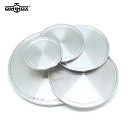 QMINOX SS304 tapa de extremo sólido sanitaria abrazadera de acero inoxidable brida en blanco 25,2-233MM SS316L tapa de extremo de triple abrazadera tapa de virola de abrazadera