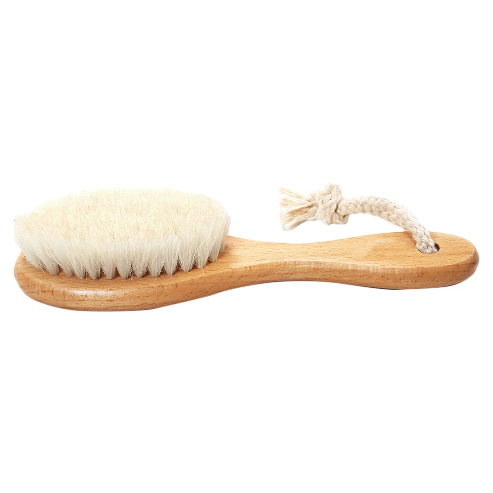 

Baby Shampoo Brush Durable Comb Shower Brush Portable Scalp Massager Bath Brush for Home Infant Kid Travel (Wool + Nylon With Ha