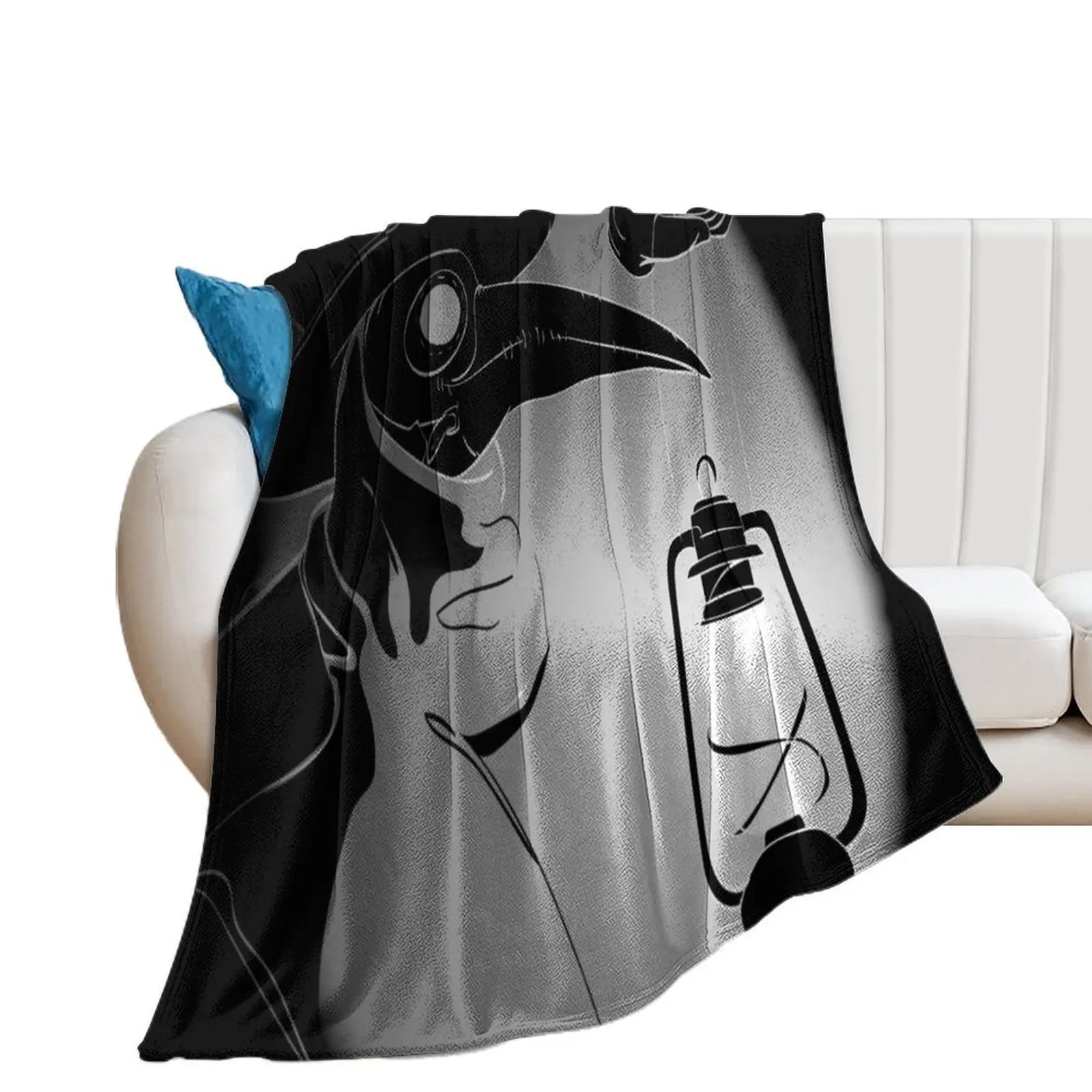 

Plague doctor print, Plague doctor art, Plague Doctor Steampunk Horror Scary halloween decor, Throw Blanket