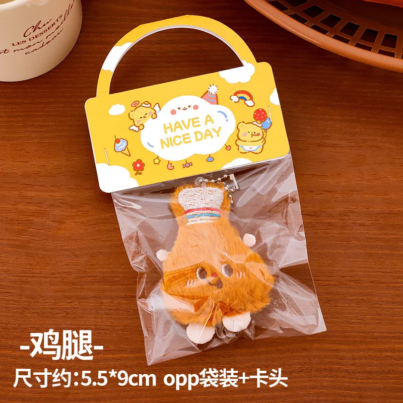 Schattige pluche eten en spelen hanger cartoon meisje hart veelzijdige decoratieve hanger simulatie toast hamburger pop klein geschenk