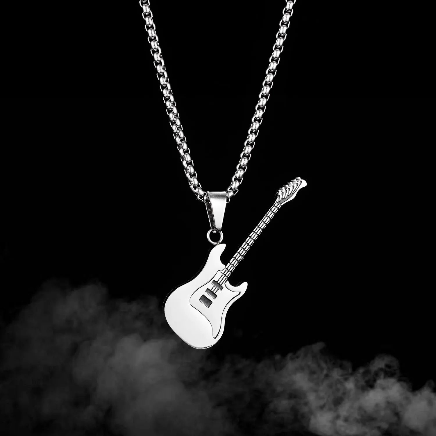 

10 Pieces Stainless Steel Hip Hop Trendy Guitar Pendant Classic Accessories Unisex Necklace Holiday Gift