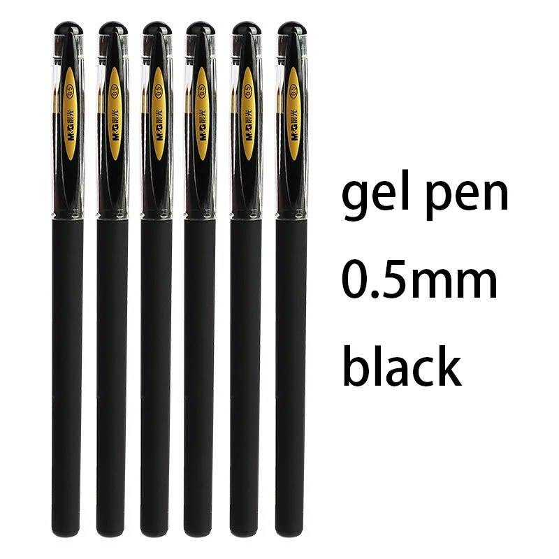 M&G Black Gold Series 0,5mm Gelstift, schwarzes Gehäuse, nachfüllbar, geeignet für Schüler und Bürogebrauch.
