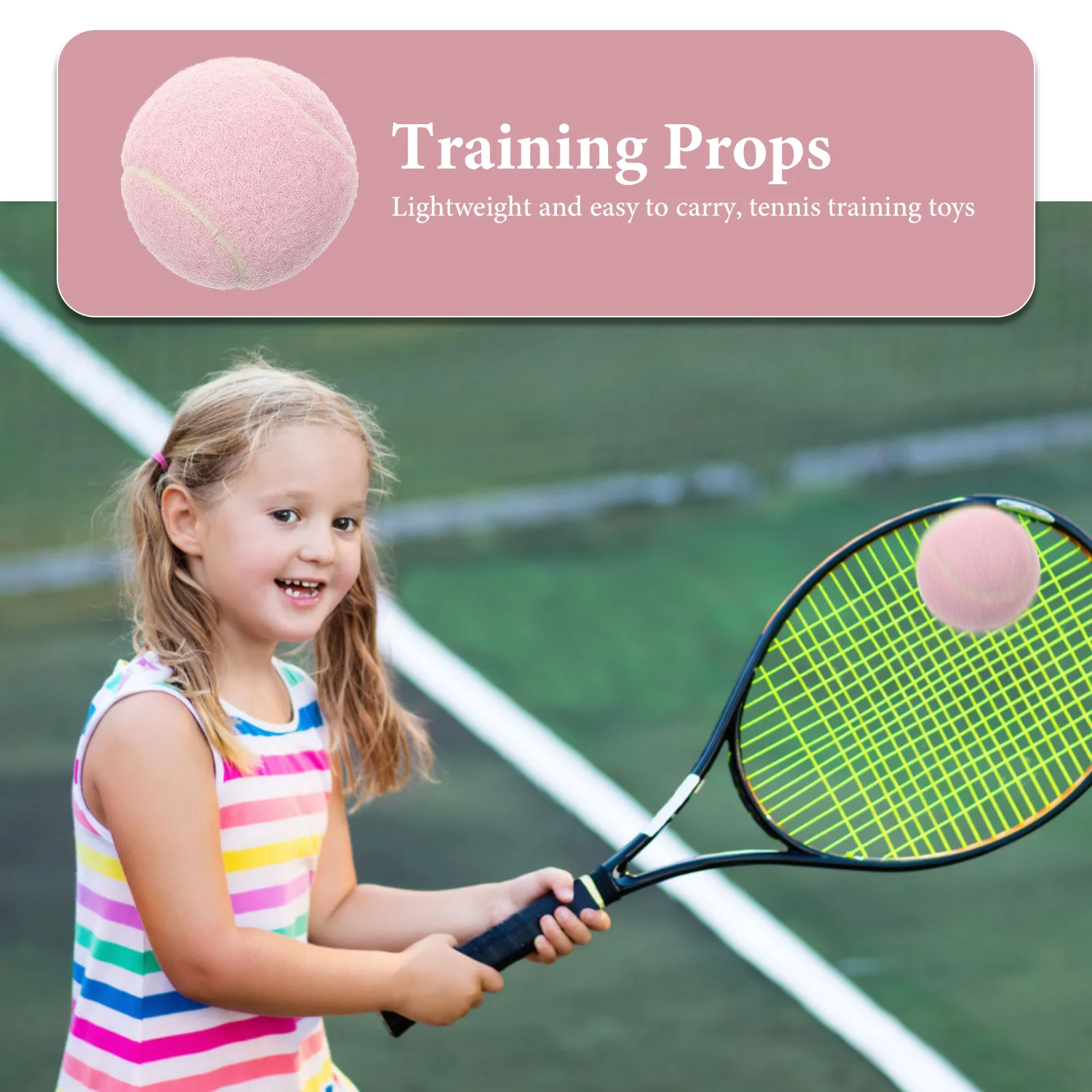 2 Pcs Tennis Balls for Girls Lightweight Playing Tennis Color Easy Tracking Soft Rubber Beginner Training Toy