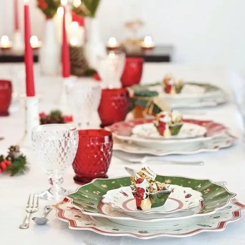 German Pool hard porcelain  toys, joyful multi-angle plates, Christmas cups, saucers and bowls in various styles