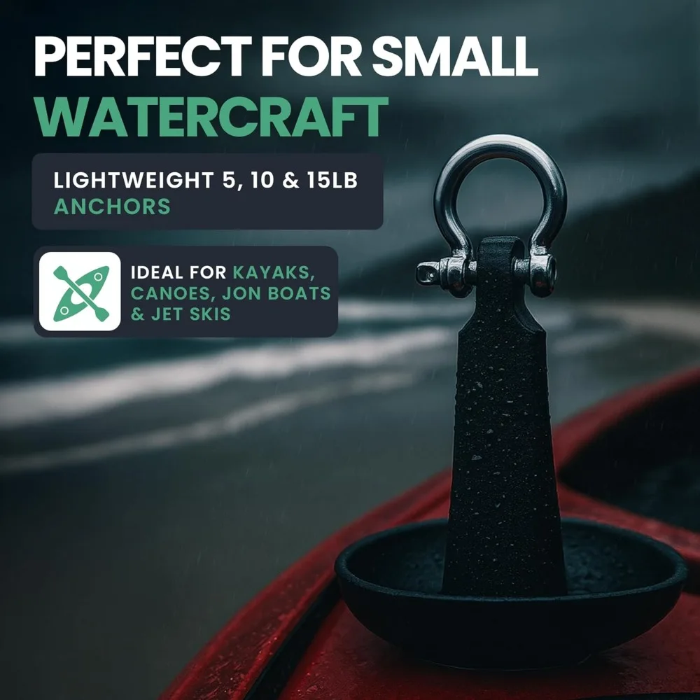 طقم مرساة الفطر نيوبورت بريميوم 10 رطل بما في ذلك الحقيبة والحبل والعوامة وإكسسوارات الفولاذ المقاوم للصدأ