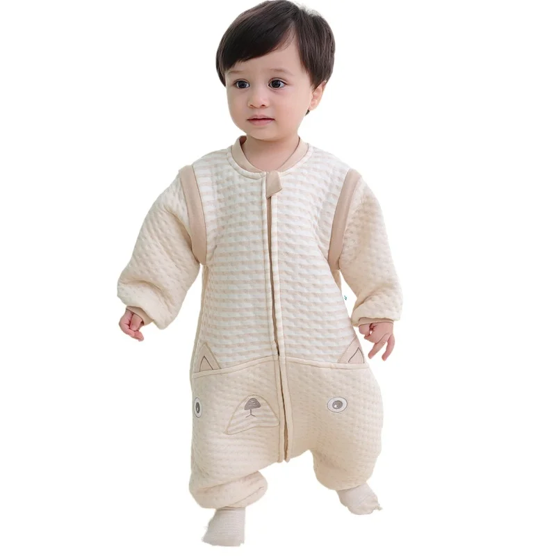 

Split Leg Design Baby Sleeping Bag Long Sleeves Warm Sleeping Bags Sack Thick Spring Autumn Toddler Anti-kick Pajama Sleepsack