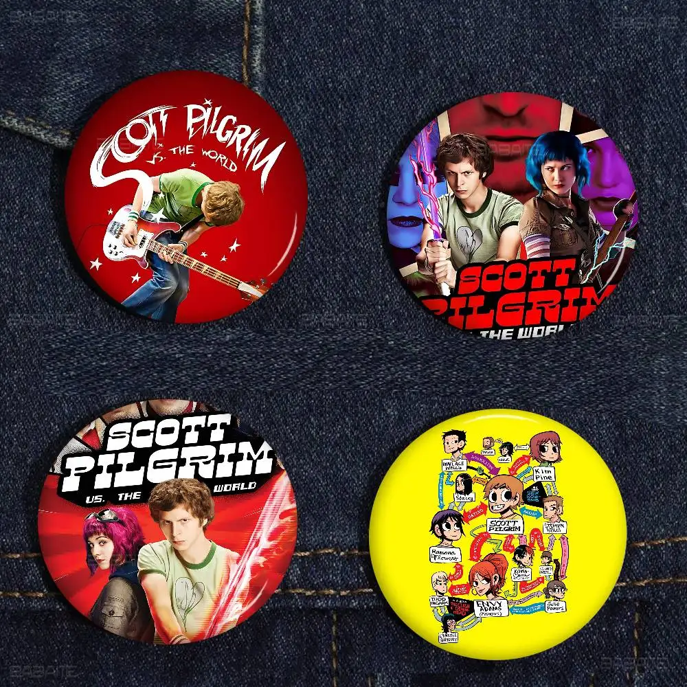 Clásico S-ScottS P-Pilgrim Vs The W-World Comedy Movie 58mm Linda figura de Anime icono insignia broche de hojalata hecho a mano