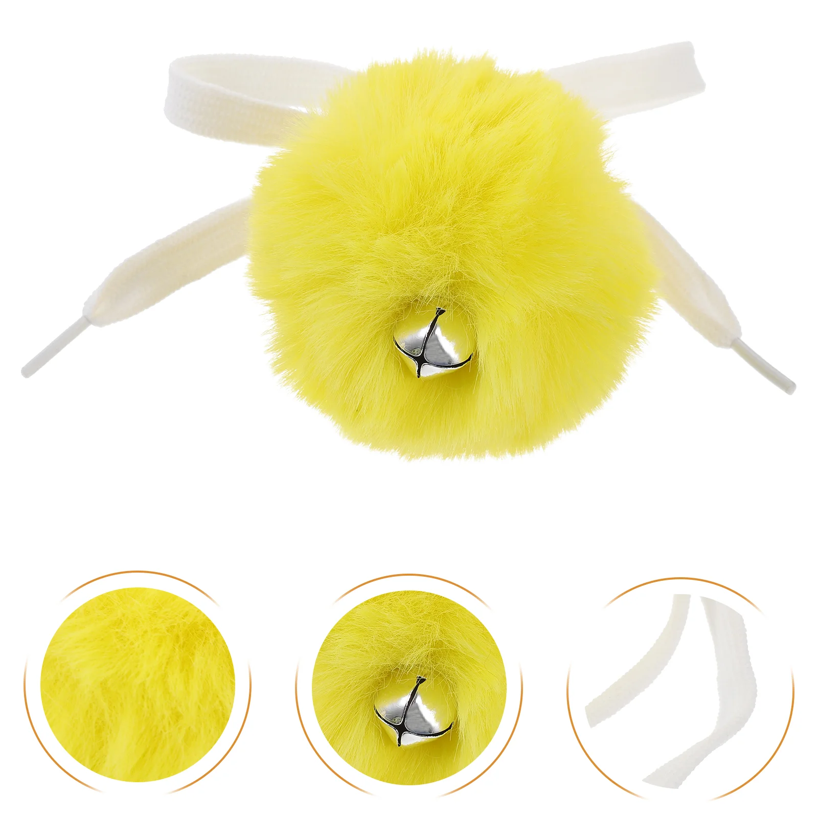 2 Pcs Skate Fur Ball Roller Pom Poms for Women Board Crafts Pompom with Bell Tie on Artificial Ice Skates Laces Child