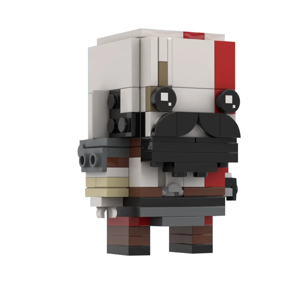 MOC personnages de dessins animés dieu de la guerre Kratos blocs de construction ensemble Action Figrues Brickheadzs briques jouets pour enfants cadeau d'anniversaire