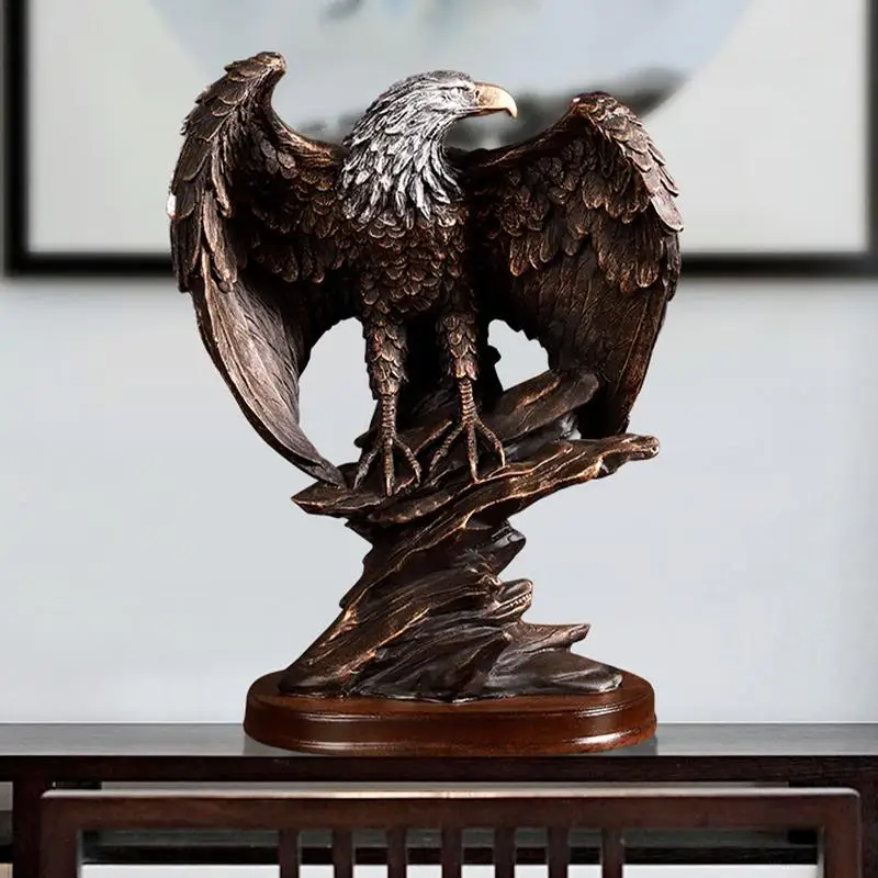 

Eagle Decor Creative Abstract Art Bird Resin Vintage Sculpture Retro Ornament Accessories For Shelves Tabletops Crafts Bookcase