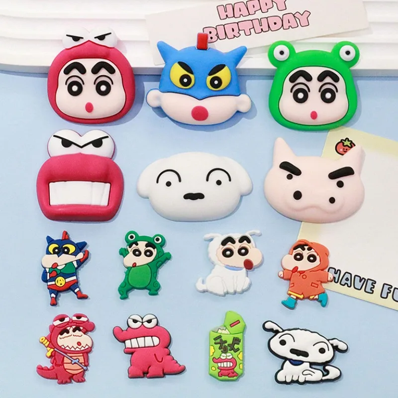 14Pcs/set Cartoon New Cute Crayon Shin-chan Shoes Accessories Kawaii Anime Hole Shoes Buckle Diy Decoration Removable Girl Gifts