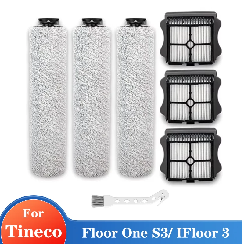 

Сменная роликовая щетка и комплект фильтров, совместимый с беспроводным пылесосом для влажной и сухой уборки Tineco Floor One S3 и IFloor 3.