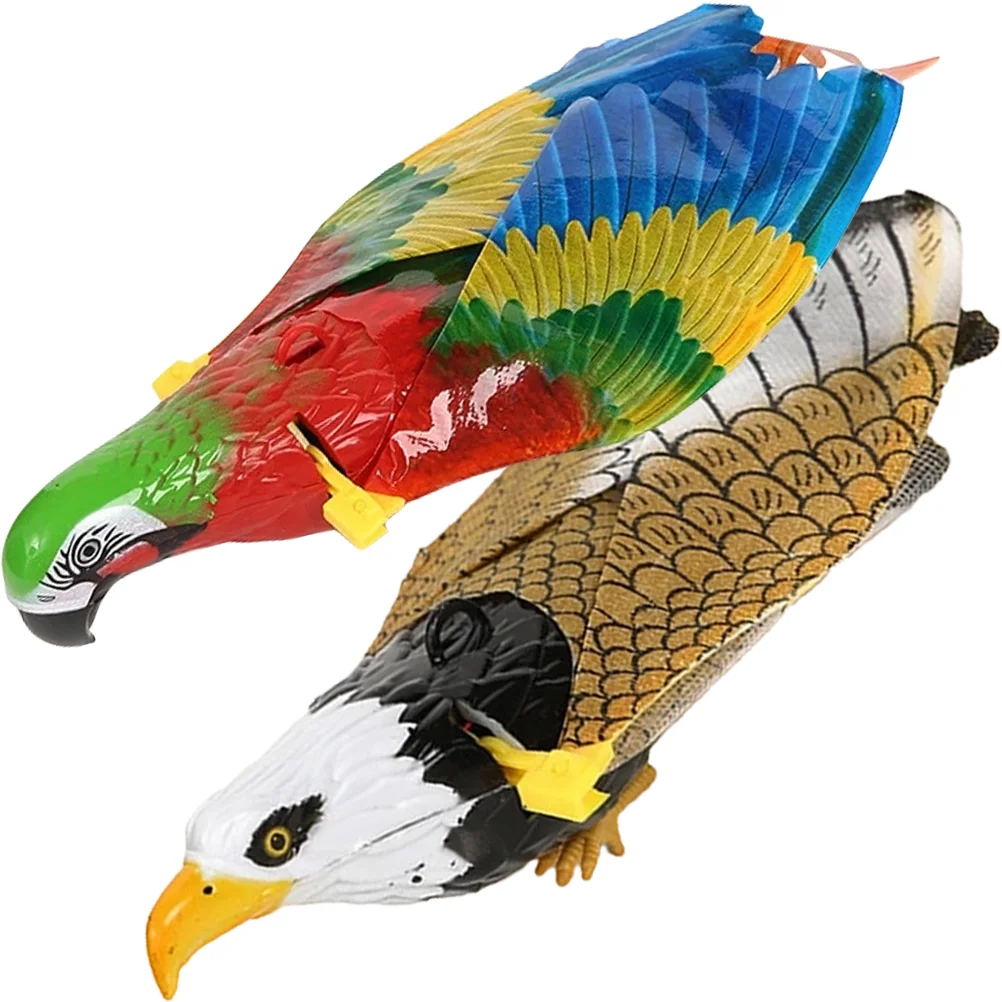 2 Pcs Bird Toy Shaped Electric Kids Plaything Portable Eagle Automatic Music Funny Children Plastic