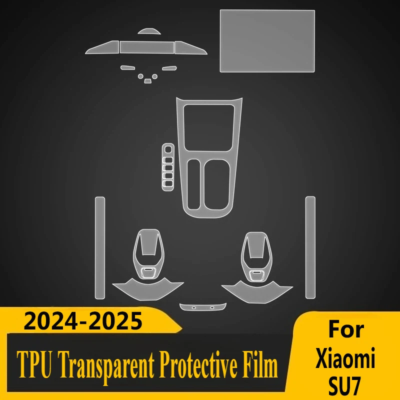 ل Xiaomi SU7 2024-2025 شاشة التحكم المركزي الداخلية ملصق بولي TPU طبقة رقيقة واقية اكسسوارات السيارات الداخلية المعدلة