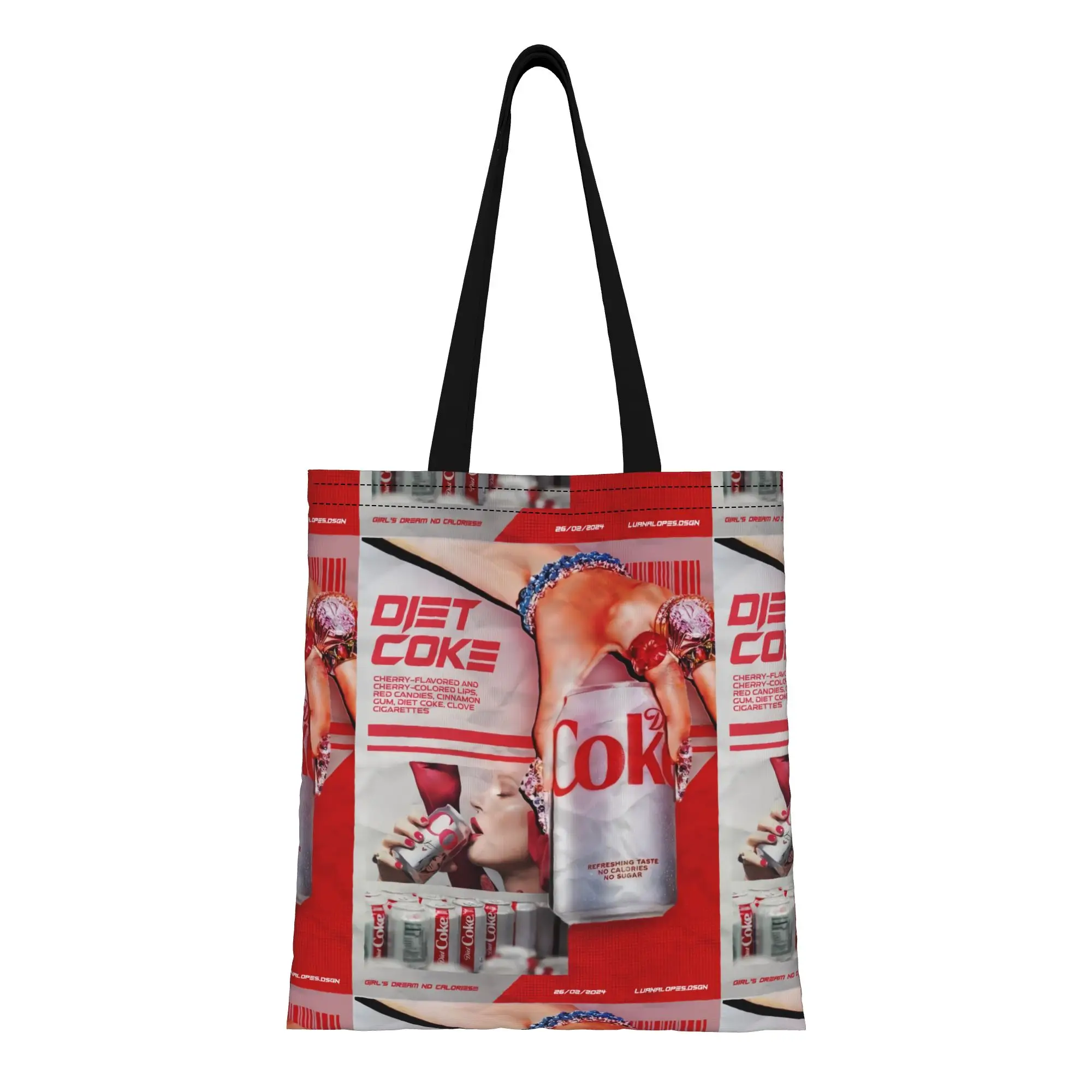 

dDiet Coke dDiet Coke Cherry Flavored Collage Canvas Tote Bag Perfect for Shopping Travel Outdoor Heavy Duty Shoulder Handbag