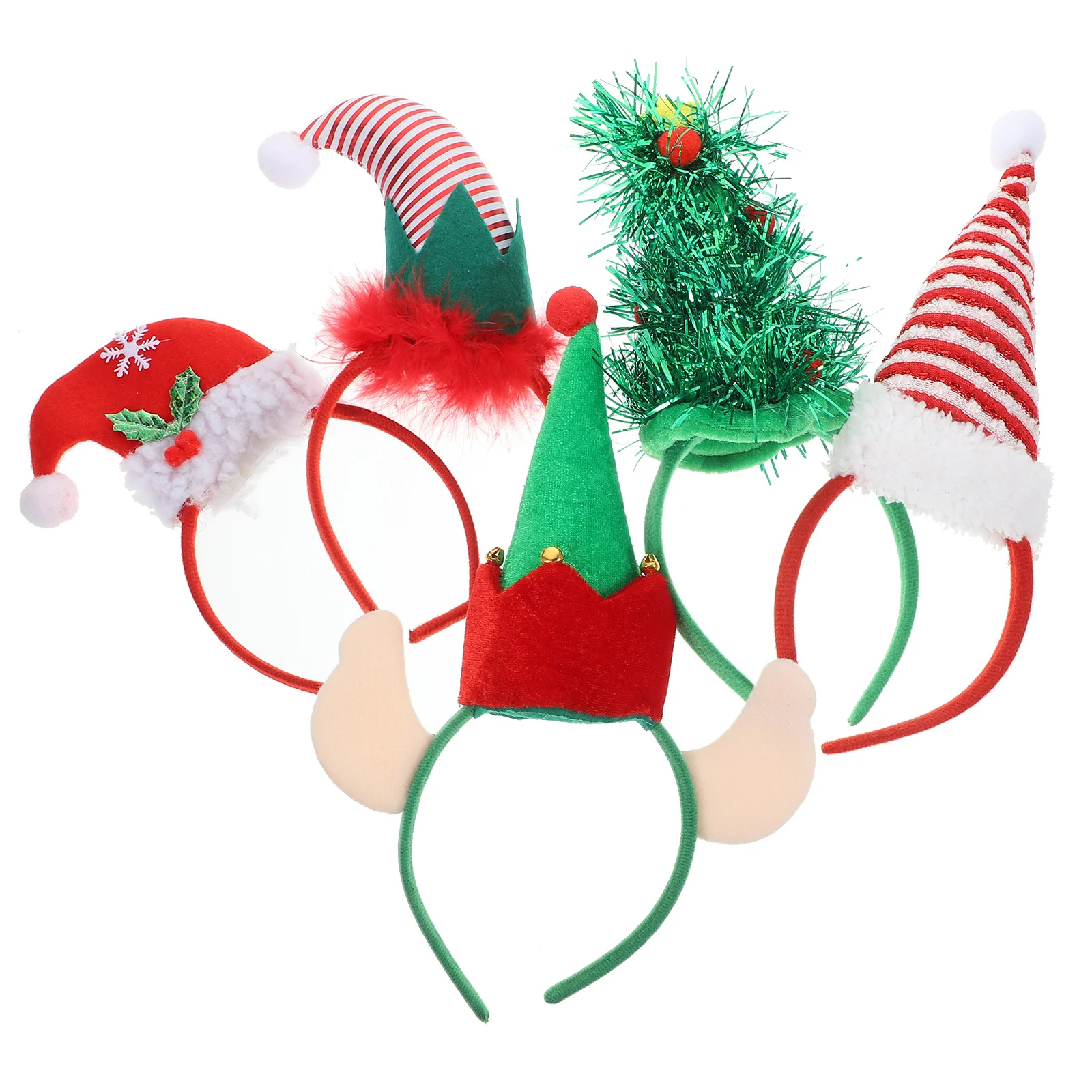 

5 Pcs Festival Headdress Prop Festive Holiday Headwear Cheer Hair Accessories Bands Antlers Shape Hoops Decorative Hairband