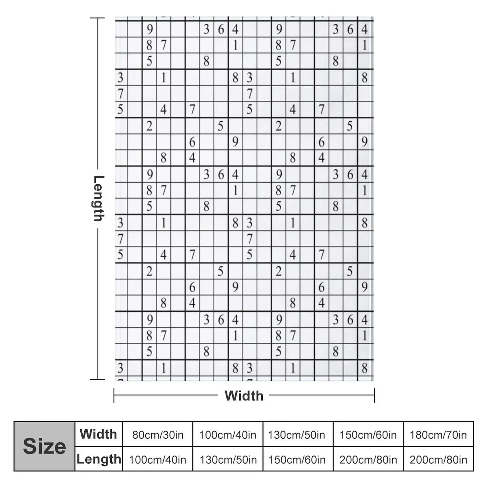 Sudoku (white) Throw Blanket Soft Loose Blankets