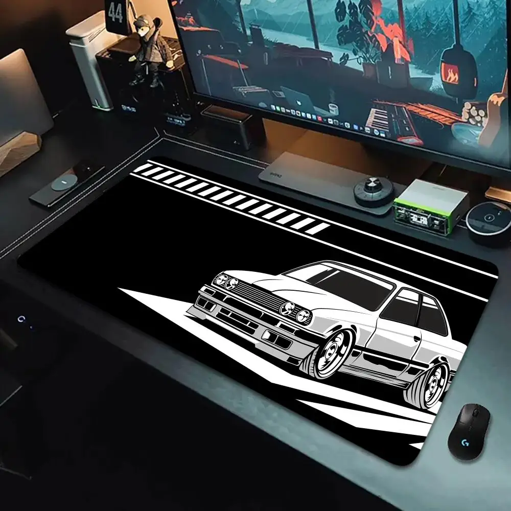 

1 pc Anime White Car Mouse Pad Large Computer Office Game Table Mat XXL Rubber Anti-slip Gaming Keyboard Mousepad Long Desk Pads