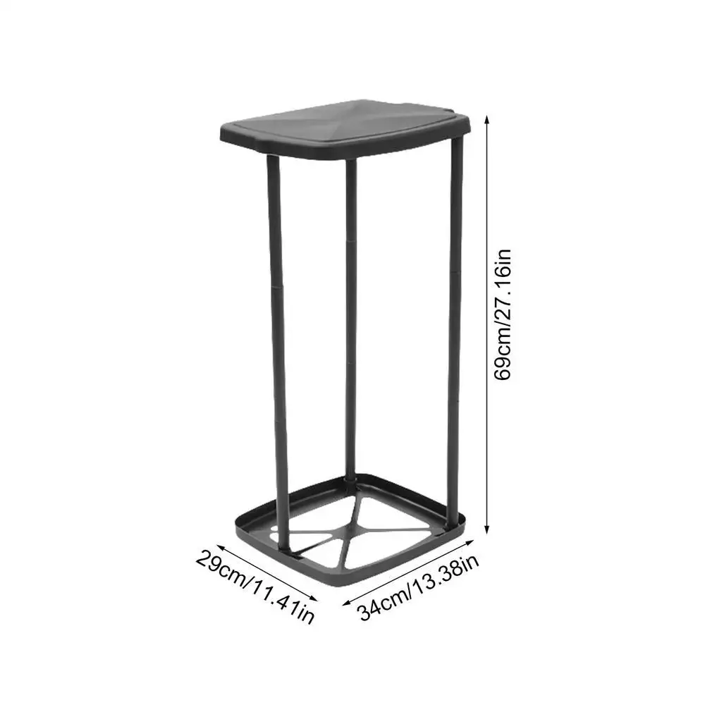 Soporte plegable para bolsa de basura, soporte de plástico portátil, soporte telescópico con tapa, bolsa de basura, estante auxiliar para acampar