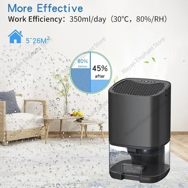 2024 new dehumidifier water tank 2 in 1 silent moisture absorber with basic air filter air dehumidifier for home kitchen