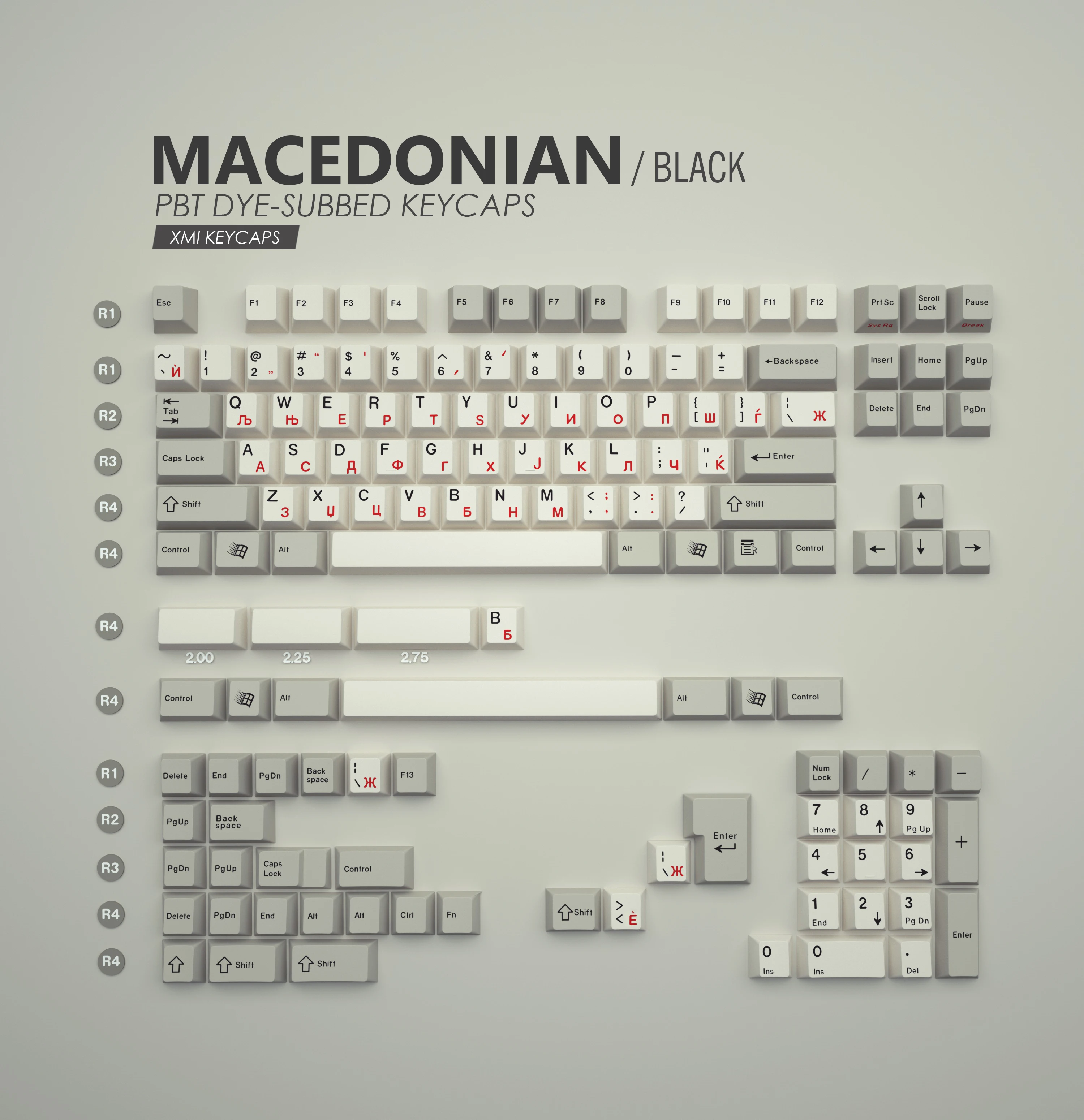 XMI Keycaps Mechanical Keyboard European Language Character French Spanish Serbia Slovenia Slavic Swedish Danish Keycaps DIY