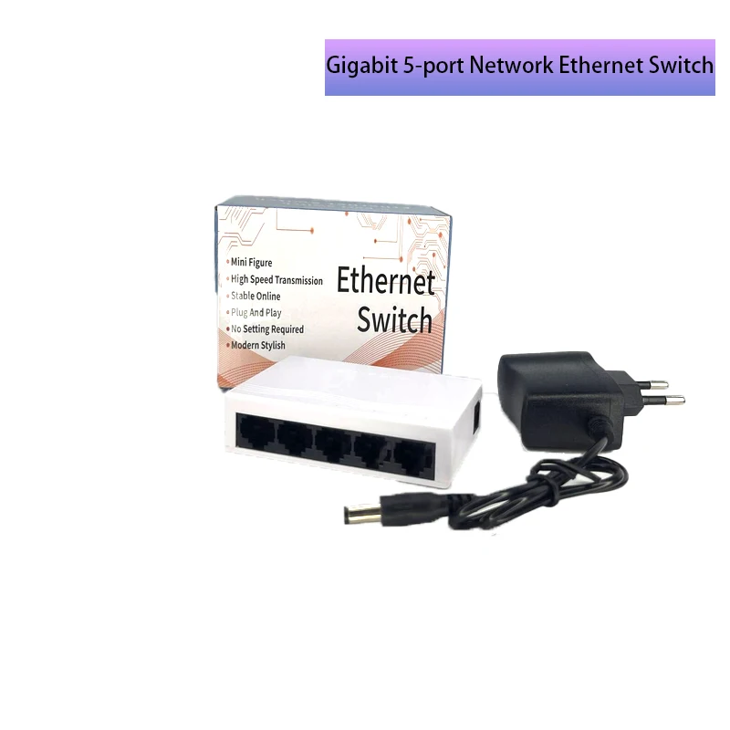 Gigabit Ethernet Network Switch 5-8-Port Full/Half Duplex Plastic Shell Network Switch MDI/MDIX Fast Switch for Home Office