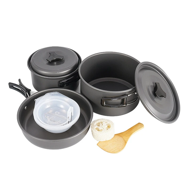 

Camping Pot Outdoor Cooking Set Pot Travelling Hiking Picnic BBQ Equipment For Hiking And Picnic