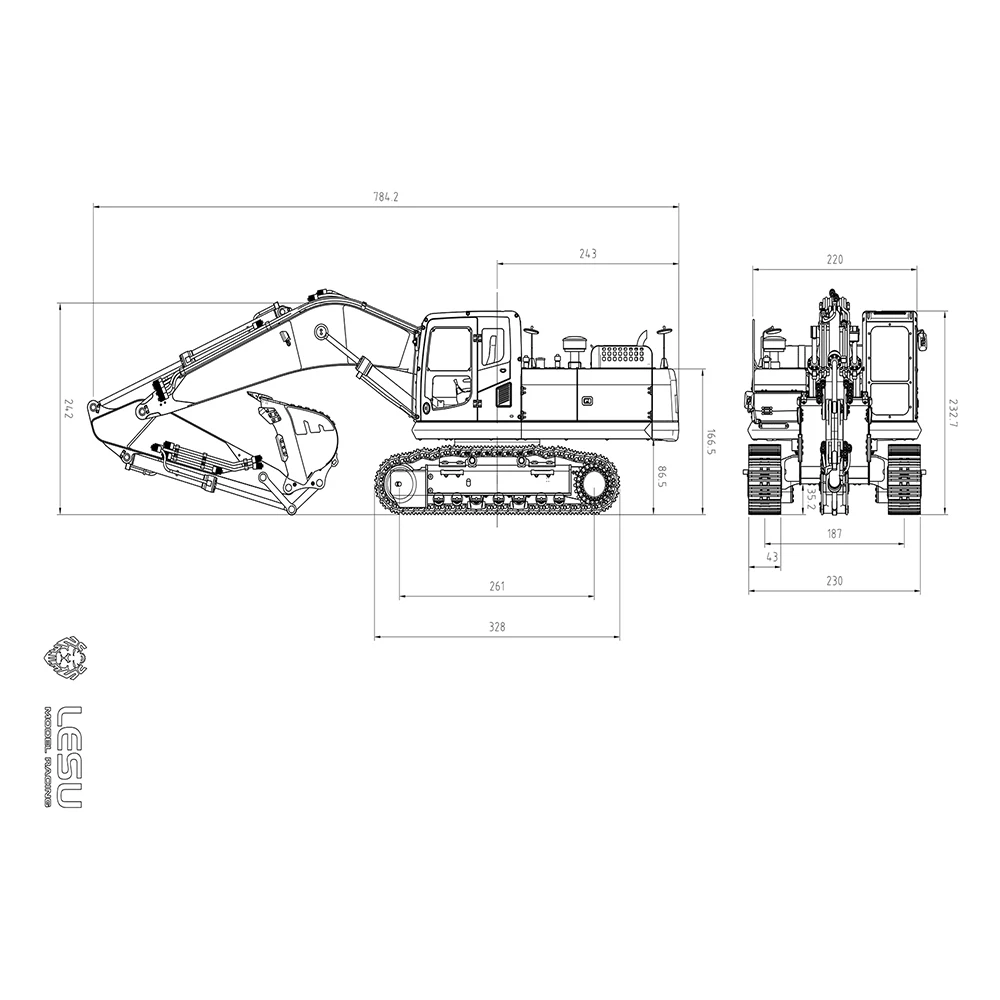 LESU PC360 Hydraulic RC 1/14 Excavator Metal Electric Digger AC360 with System Light Painted Assembled Toy Model TH22764