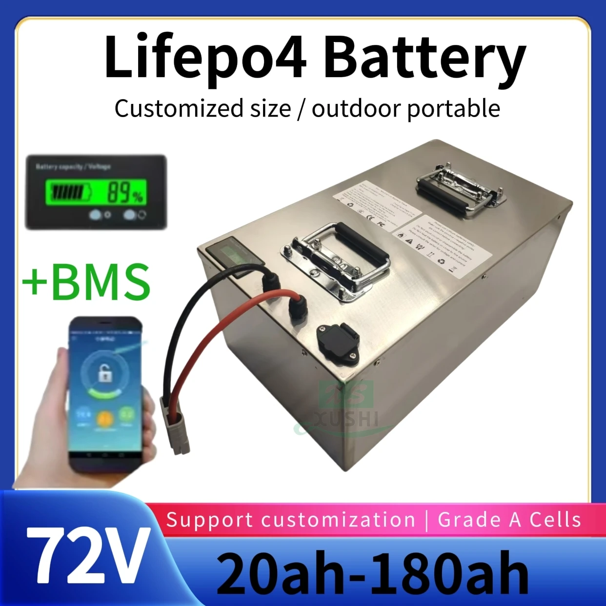 

xs 72V 20ah 40ah 60ah 80ah 100ah 120ah 150ah 180ah lifepo4 литиевая батарея BMS для скутера инвертор EV велосипед трехколесный караван